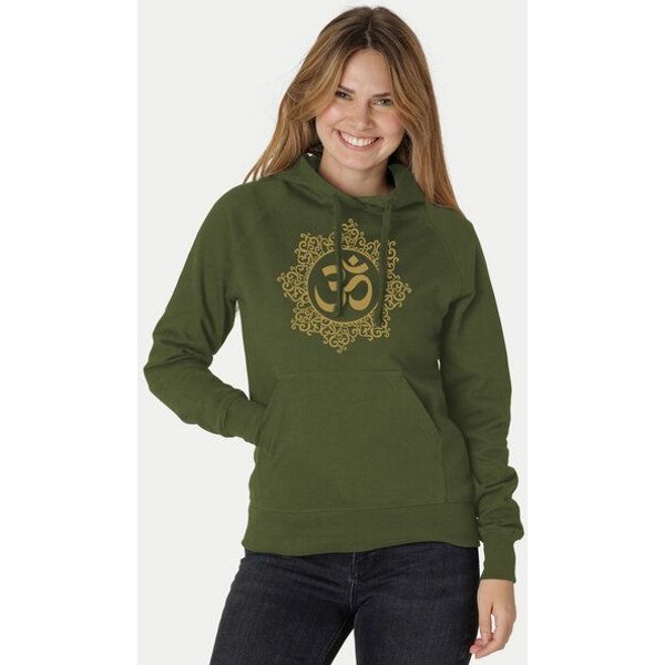 Peaces.bio - handbedruckte Biomode Bio-Damen-Kapuzensweater "Classic-Om"
