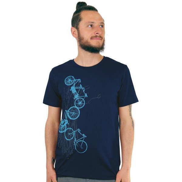 Spangeltangel Herrenshirt "Fahrräder", bedruckt, Siebdruck, sportlich, Bio-Baumwolle