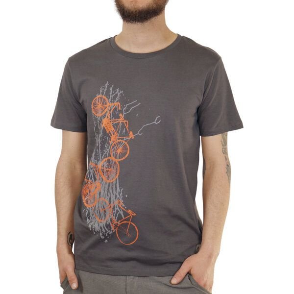 Spangeltangel Herrenshirt "Fahrräder", bedruckt, Siebdruck, sportlich, Bio-Baumwolle
