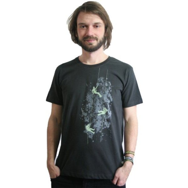 Spangeltangel Herrenshirt "Kletterer", bedruckt, Herren, Siebdruck, sportlich