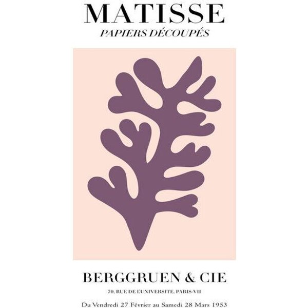 Photocircle Poster / Leinwandbild - Matisse – botanisches Design rosa-lila