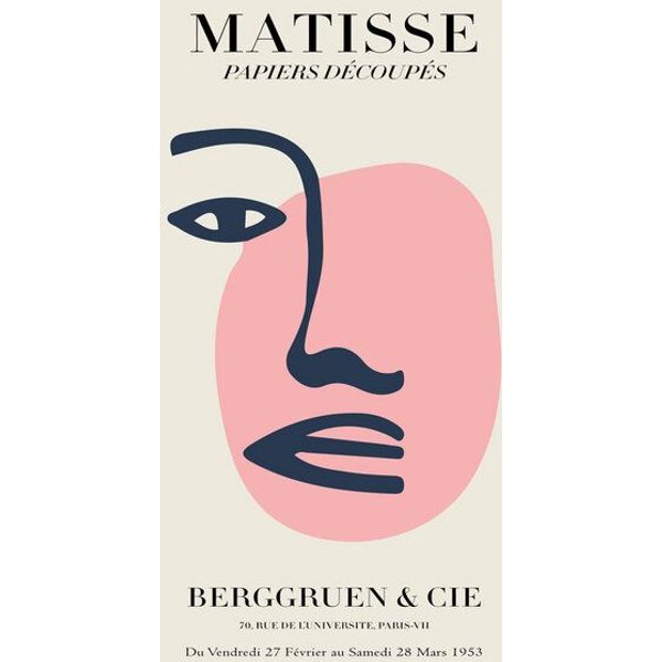 Photocircle Poster / Leinwandbild - Matisse – Frauengesicht rosa-beige