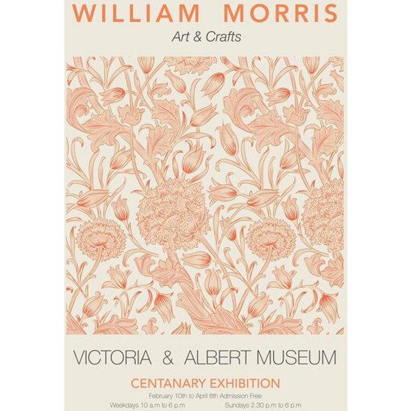 Photocircle Poster / Leinwandbild - William Morris - orangefarbenes Blumenmuster