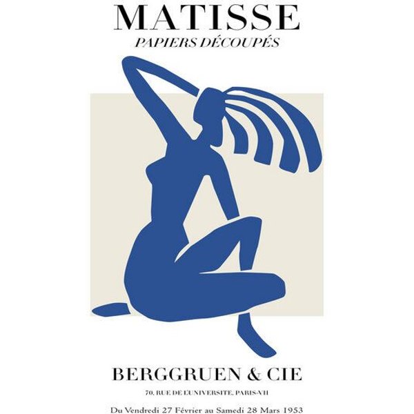Photocircle Poster / Leinwandbild - Matisse – Blaue Frau, Papiers Découpés