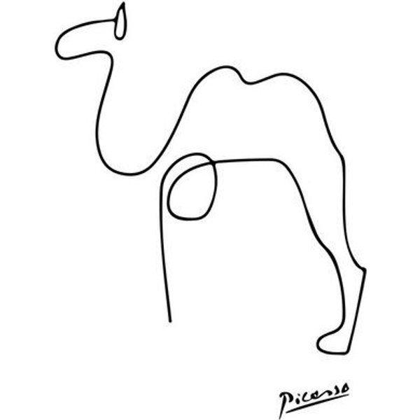 Photocircle Poster / Leinwandbild - Picasso - Kamel schwarzweiß