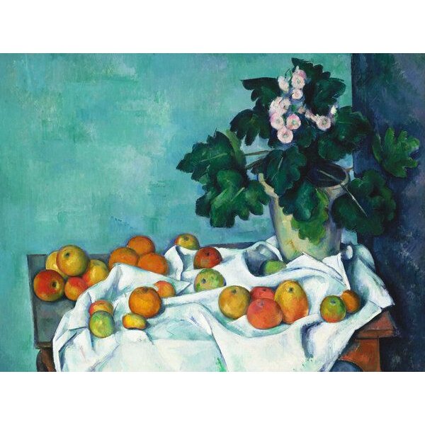 Photocircle Poster / Leinwandbild - Paul Cézanne: Stillleben mit Äpfeln und einem Topf Primeln