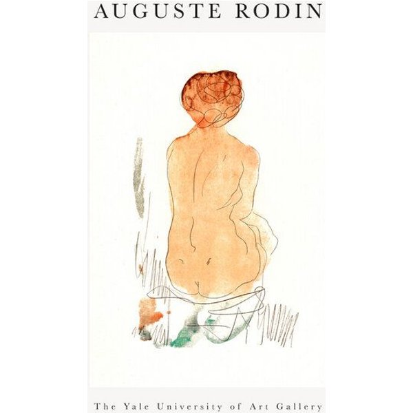 Photocircle Poster / Leinwandbild - Seated Nude, Seen from the Back von Auguste Rodin
