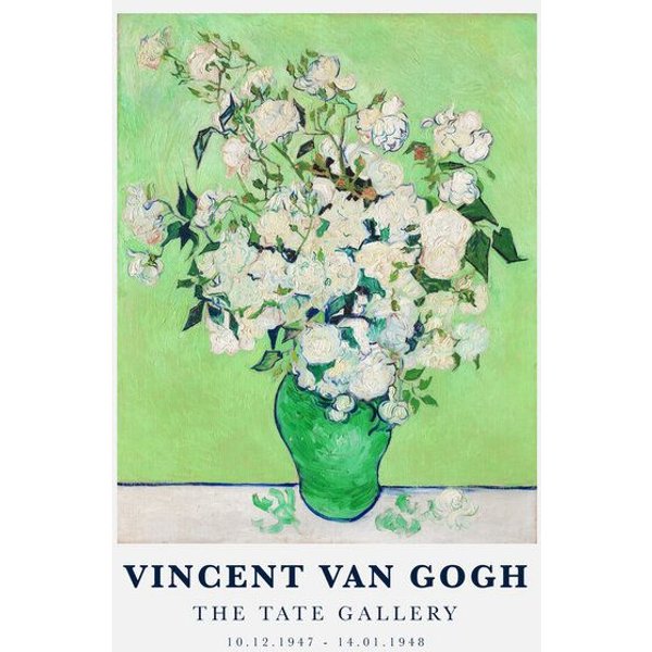 Photocircle Poster / Leinwandbild - Vincent van Gogh: Vase mit weißen Rosen (1890)