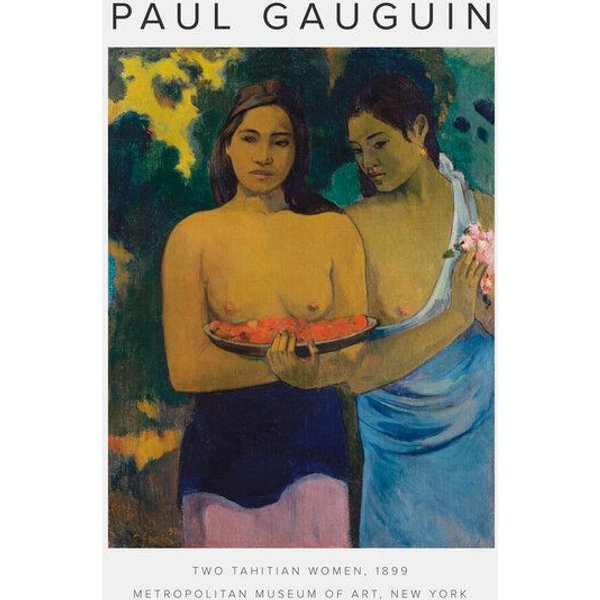 Photocircle Poster / Leinwandbild - Ausstellungsposter: Two Tahitian Women von Paul Gauguin