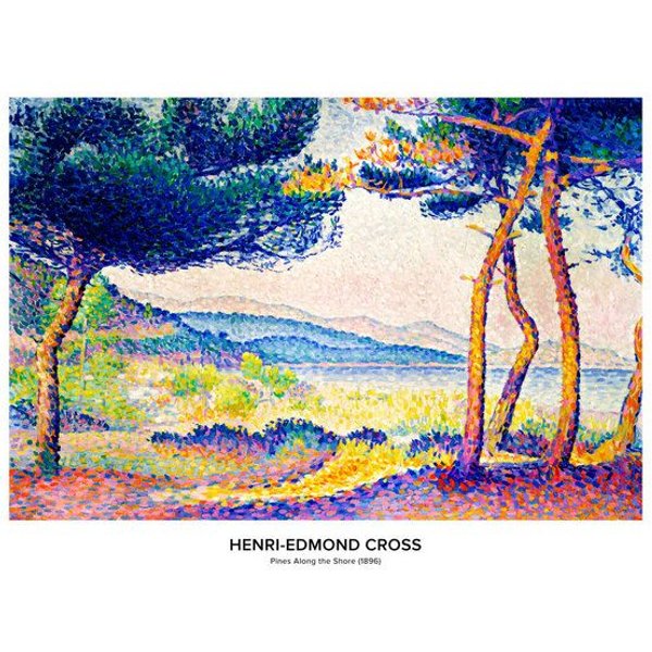 Photocircle Poster / Leinwandbild - Henri-Edmond Cross: Kiefern am Ufer - Ausst.-poster