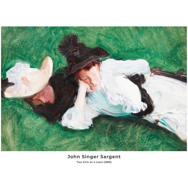 Photocircle Poster / Leinwandbild - John Singer Sargent: Zwei Mädchen auf einem Rasen - Ausst.poster