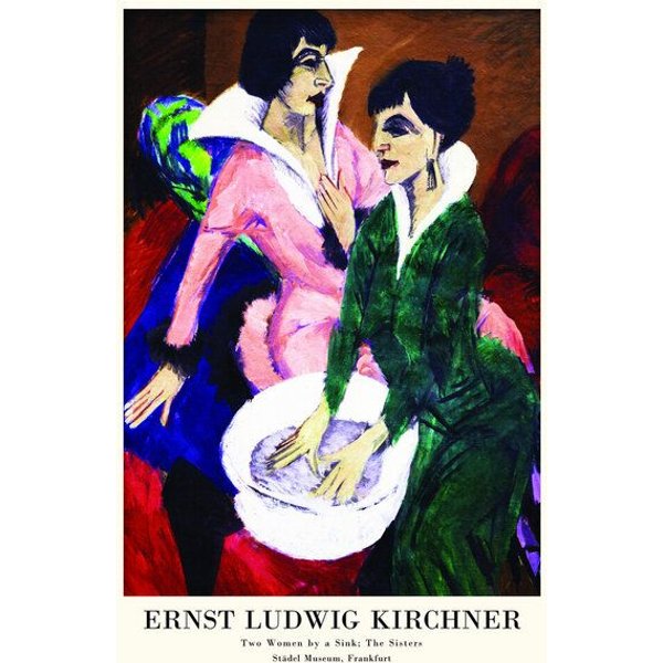Photocircle Poster / Leinwandbild - Ernst Ludwig Kirchner: Zwei Frauen am Waschbecken; Die Schwestern