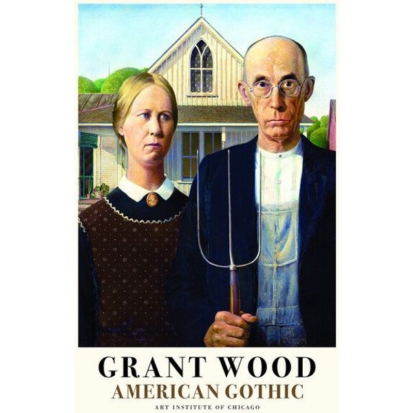 Photocircle Poster / Leinwandbild - Grant Wood: American Gothic