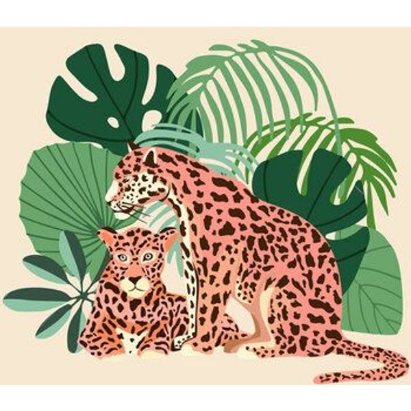 Photocircle Poster / Leinwandbild - Blush Jaguars