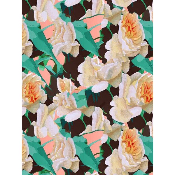 Photocircle Poster / Leinwandbild - Tropical & White Blossom