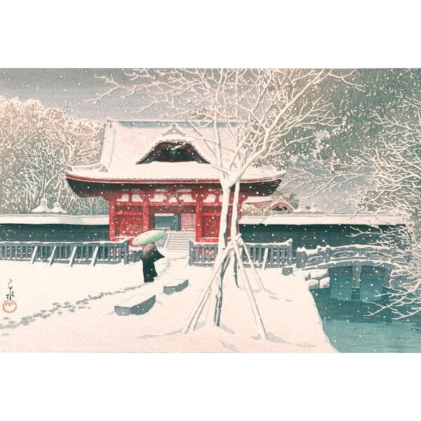 Photocircle Poster / Leinwandbild - Snow At Shiba Park by Hasui Kawase