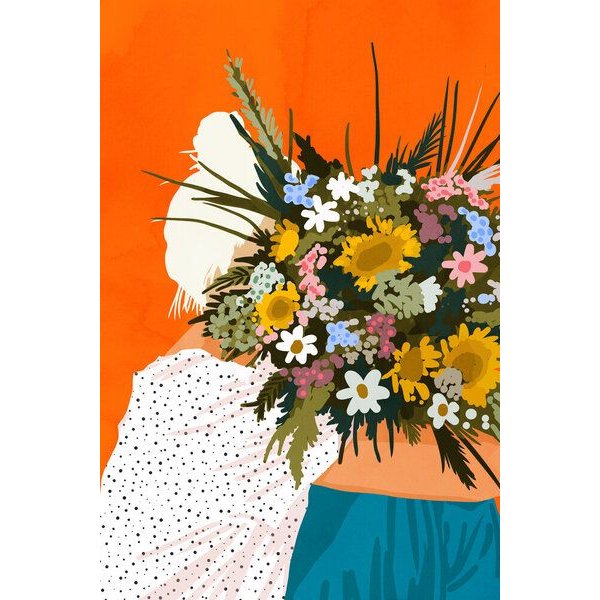 Photocircle Poster / Leinwandbild - Happiness Is To Hold Flowers In Both Hands