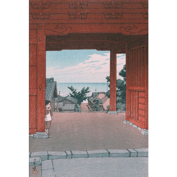 Photocircle Poster / Leinwandbild - Tamon Temple At Hamahagi In Boshu by Hasui Kawase