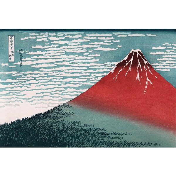 Photocircle Poster / Leinwandbild - Glowing Mount Fuji by Katsushika Hokusai