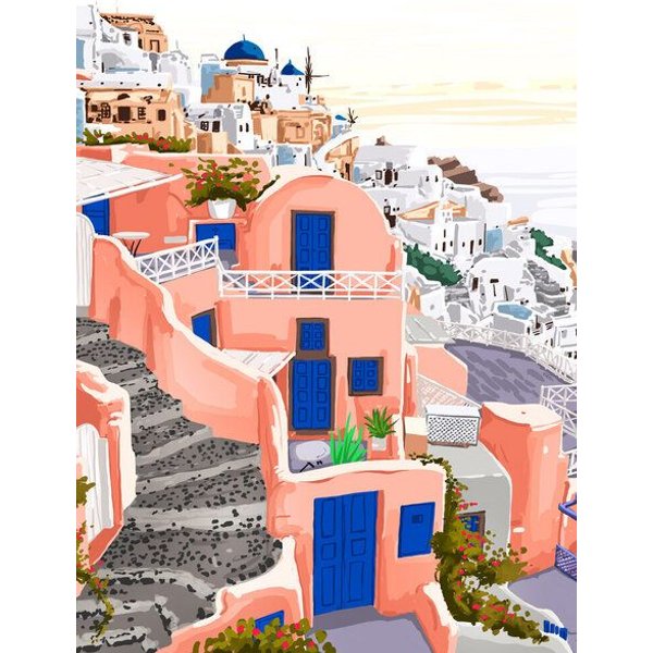 Photocircle Poster / Leinwandbild - Santorini Greece Architecture