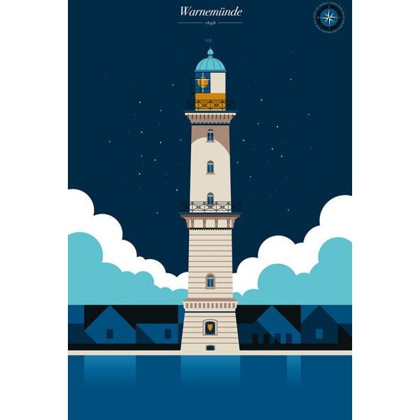 Photocircle Poster / Leinwandbild - Leuchtturm Warnemünde