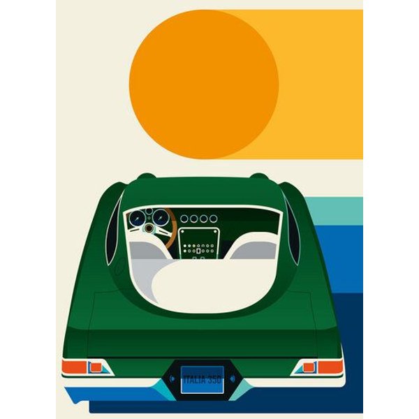 Photocircle Poster / Leinwandbild - Green Vintage Sportscar #2