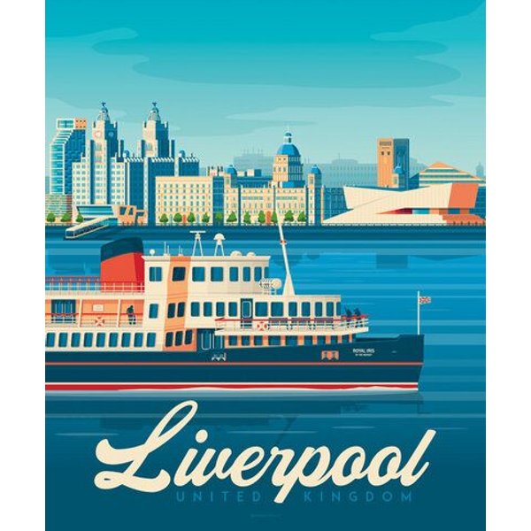 Photocircle Poster / Leinwandbild - Liverpool Vintage Travel Wandbild