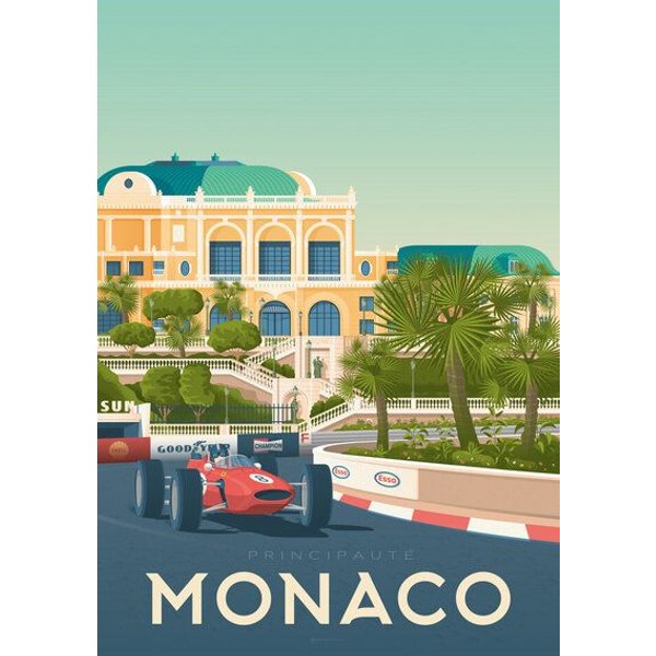 Photocircle Poster / Leinwandbild - Monaco Vintage Travel Wandbild