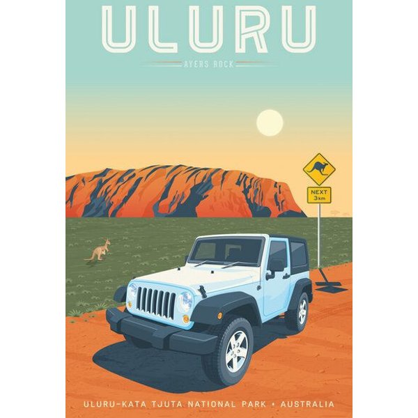 Photocircle Poster / Leinwandbild - Uluru Vintage Travel Wandbild