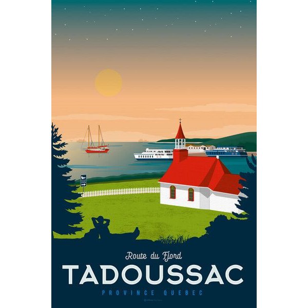 Photocircle Poster / Leinwandbild - Tadoussac Vintage Travel Wandbild