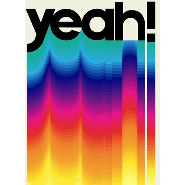 Photocircle Poster / Leinwandbild - YEAH! neon rainbow typography