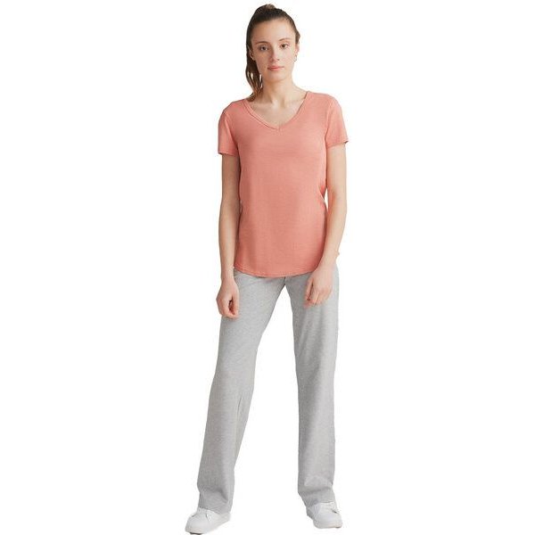 Leela Cotton Damen Flammé V-Neck-Shirt Bio-Baumwolle