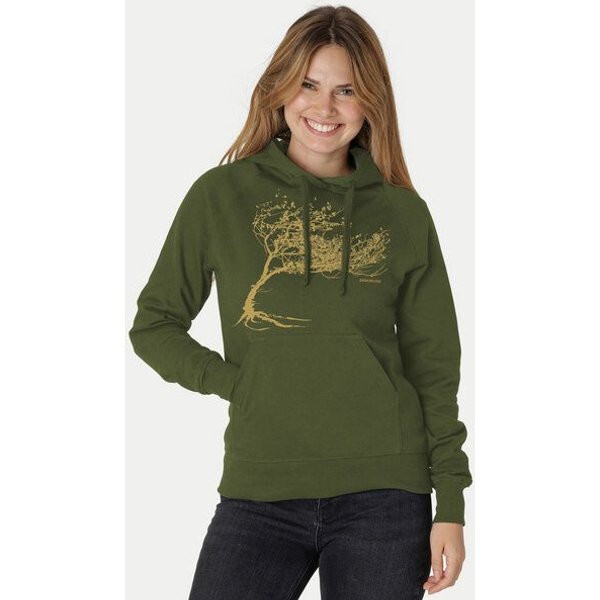 Peaces.bio - handbedruckte Biomode Bio-Damen-Kapuzensweater "Windytree"