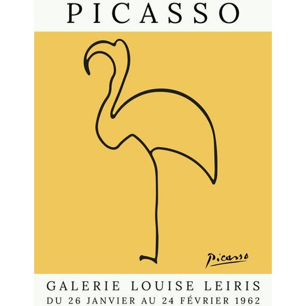 Photocircle Poster / Leinwandbild - Picasso Flamingo – gelb