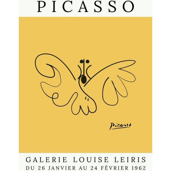 Photocircle Poster / Leinwandbild - Picasso Schmetterling – gelb