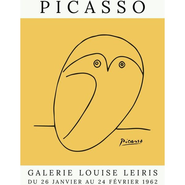 Photocircle Poster / Leinwandbild - Picasso Eule – gelb