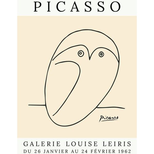 Photocircle Poster / Leinwandbild - Picasso Eule – beige