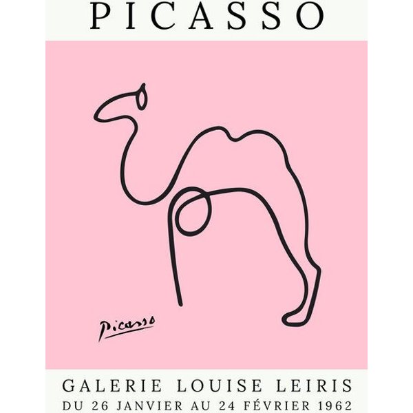 Photocircle Poster / Leinwandbild - Picasso Kamel – rosa