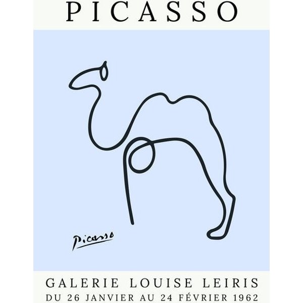 Photocircle Poster / Leinwandbild - Picasso Kamel – blau