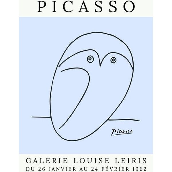 Photocircle Poster / Leinwandbild - Picasso Eule – blau