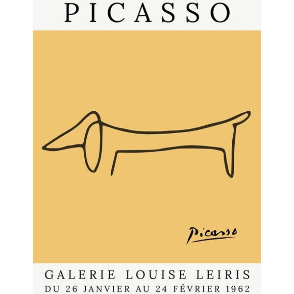 Photocircle Poster / Leinwandbild - Picasso Hund – gelb