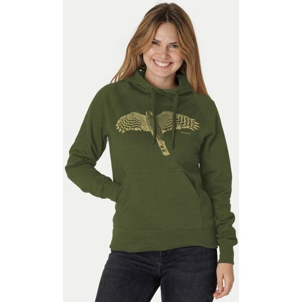 Peaces.bio - handbedruckte Biomode Bio-Hoodie Sperber Damen