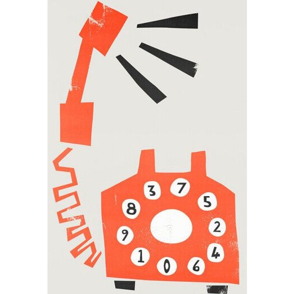 Photocircle Poster / Leinwandbild - Retro Orange Telephone
