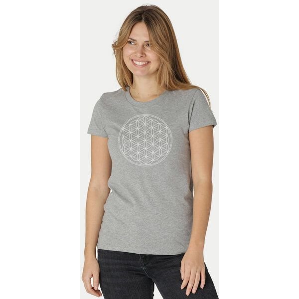 Peaces.bio - handbedruckte Biomode Bio-Damen-T-Shirt Die Blume des Lebens