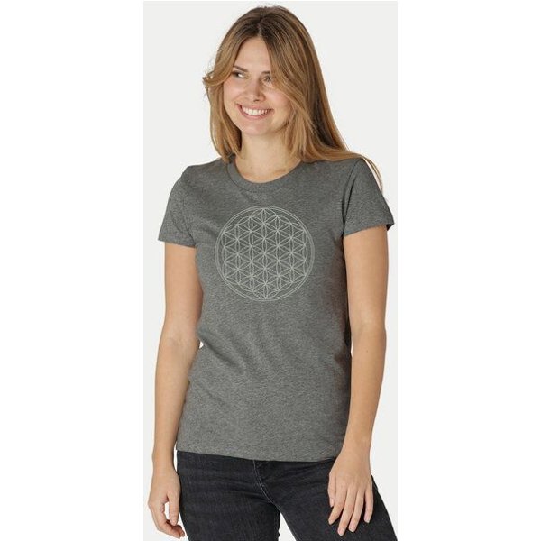 Peaces.bio - handbedruckte Biomode Bio-Damen-T-Shirt Die Blume des Lebens
