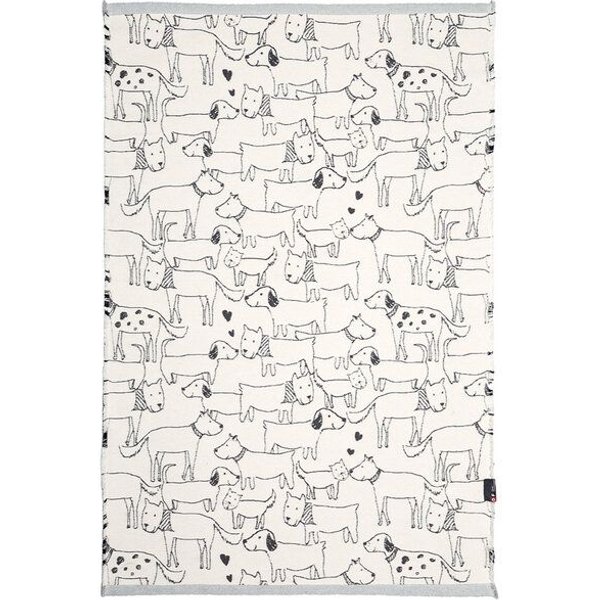 David Fussenegger Kinder Teppich Hunde 75 x 120 cm aus Recycling-Baumwolle