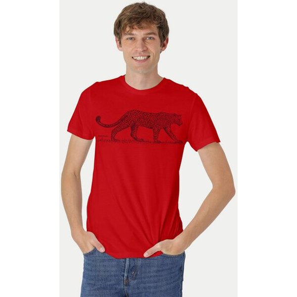 Peaces.bio - handbedruckte Biomode Bio Fit T-Shirt Leopard Herren