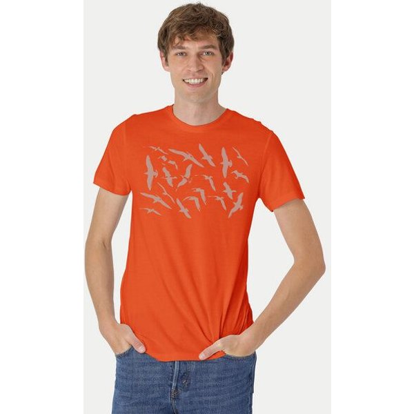 Peaces.bio - handbedruckte Biomode Fit T-Shirt Möwen Herren