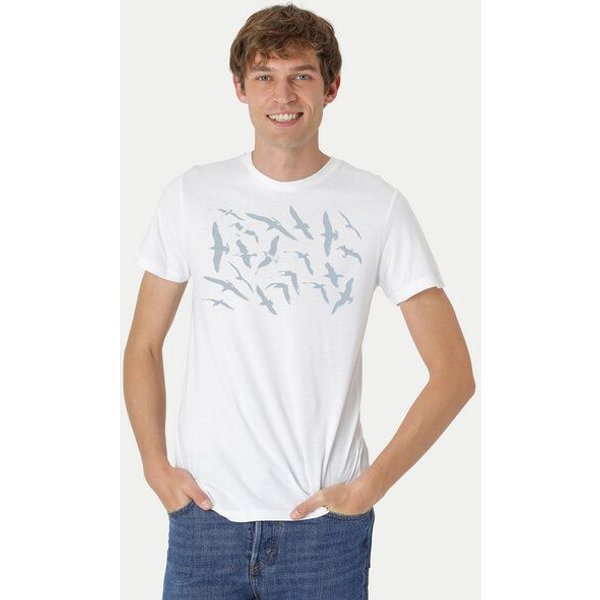 Peaces.bio - handbedruckte Biomode Fit T-Shirt Möwen Herren