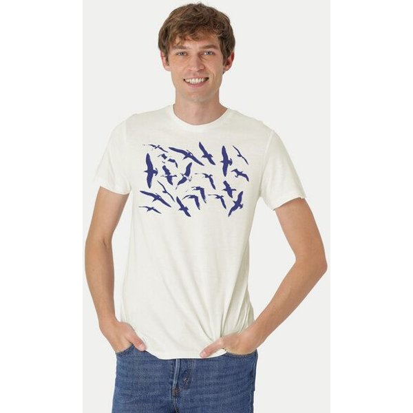 Peaces.bio - handbedruckte Biomode Fit T-Shirt Möwen Herren